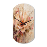 Emotions Of Beige Red Peony Flower I - Asymmetric Metal Wall Clock