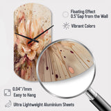 Emotions Of Beige Red Peony Flower I - Asymmetric Metal Wall Clock