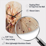 Emotions Of Beige Red Peony Flower I - Asymmetric Metal Wall Clock