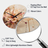 Emotions Of Beige Red Peony Flower I - Asymmetric Metal Wall Clock