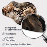 Cream Brown Peony Blooms In Motion - Asymmetric Metal Wall Clock