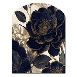Blue Gold Peonies Celebration I - Asymmetric Metal Wall Clock