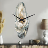 White Blue Peonies Symphony II - Asymmetric Metal Wall Clock
