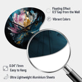 Blue Pink Peonies Artistry II - Asymmetric Metal Wall Clock