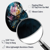 Blue Pink Peonies Artistry II - Asymmetric Metal Wall Clock