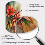 Red Blossoming Poinsettias II - Asymmetric Metal Wall Clock