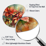 Red Blossoming Poinsettias II - Asymmetric Metal Wall Clock