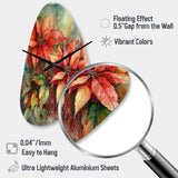 Red Blossoming Poinsettias II - Asymmetric Metal Wall Clock