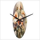 Orange Peonies Blooms II - Asymmetric Metal Wall Clock