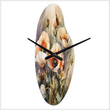 Orange Peonies Blooms II - Asymmetric Metal Wall Clock