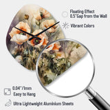 Orange Peonies Blooms II - Asymmetric Metal Wall Clock