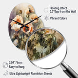 Orange Peonies Blooms II - Asymmetric Metal Wall Clock