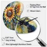 Yellow Sunflower Symphony II - Asymmetric Metal Wall Clock