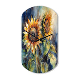 Yellow Sunflower Symphony II - Asymmetric Metal Wall Clock