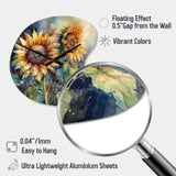 Yellow Sunflower Symphony II - Asymmetric Metal Wall Clock