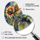 Yellow Sunflower Symphony II - Asymmetric Metal Wall Clock