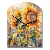 Yellow Sunflower Symphony III - Asymmetric Metal Wall Clock