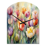 Garden Of Tulips - Asymmetric Metal Wall Clock