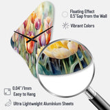 Garden Of Tulips - Asymmetric Metal Wall Clock