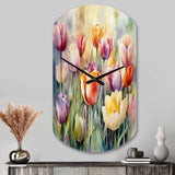 Garden Of Tulips - Asymmetric Metal Wall Clock