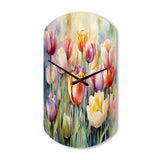 Garden Of Tulips - Asymmetric Metal Wall Clock