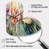 Garden Of Tulips - Asymmetric Metal Wall Clock