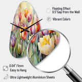Garden Of Tulips - Asymmetric Metal Wall Clock