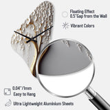 White Orchid Tree Garden Of Branches II - Asymmetric Metal Wall Clock