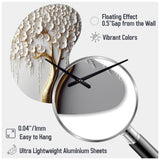 White Orchid Tree Garden Of Branches II - Asymmetric Metal Wall Clock