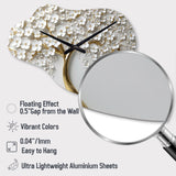 White Orchid Tree Garden Of Branches III - Asymmetric Metal Wall Clock
