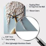 White Orchid Tree Garden Of Branches VI - Asymmetric Metal Wall Clock