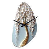 White Orchid Tree Garden Of Branches VI - Asymmetric Metal Wall Clock