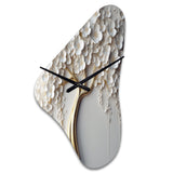 White Orchid Tree Garden Of Branches VII - Asymmetric Metal Wall Clock