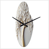White Orchid Tree Garden Of Branches VII - Asymmetric Metal Wall Clock