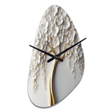White Orchid Tree Garden Of Branches VII - Asymmetric Metal Wall Clock