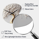 White Orchid Tree Garden Of Branches VIII - Asymmetric Metal Wall Clock
