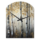 Birch Tree Forest Wonderland V - Asymmetric Metal Wall Clock