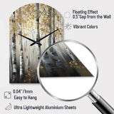 Birch Tree Forest Wonderland V - Asymmetric Metal Wall Clock