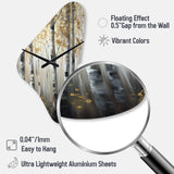 Birch Tree Forest Wonderland V - Asymmetric Metal Wall Clock