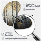 Birch Tree Forest Wonderland V - Asymmetric Metal Wall Clock