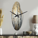 Birch Tree Forest Wonderland V - Asymmetric Metal Wall Clock