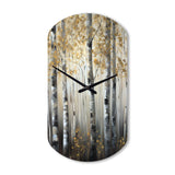 Birch Tree Forest Wonderland V - Asymmetric Metal Wall Clock