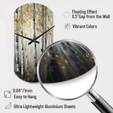 Birch Tree Forest Wonderland V - Asymmetric Metal Wall Clock