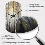 Birch Tree Forest Wonderland V - Asymmetric Metal Wall Clock