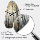 Birch Tree Forest Wonderland V - Asymmetric Metal Wall Clock