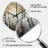 Birch Tree Forest Wonderland V - Asymmetric Metal Wall Clock