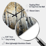 Birch Tree Forest Wonderland V - Asymmetric Metal Wall Clock