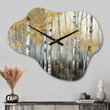 Birch Tree Dense Forest I - Asymmetric Metal Wall Clock