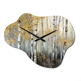 Birch Tree Dense Forest I - Asymmetric Metal Wall Clock