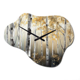 Birch Tree Dense Forest III - Asymmetric Metal Wall Clock